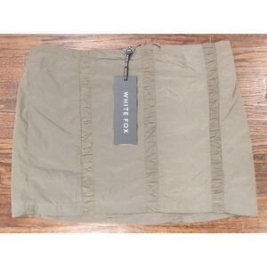 White Fox Taupe Come Alive Mini Lined Skirt Women's Size Small NWT